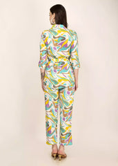 Women Cotton Blend Multicolor Abstract Printed Co-ord Set - GargiStyle